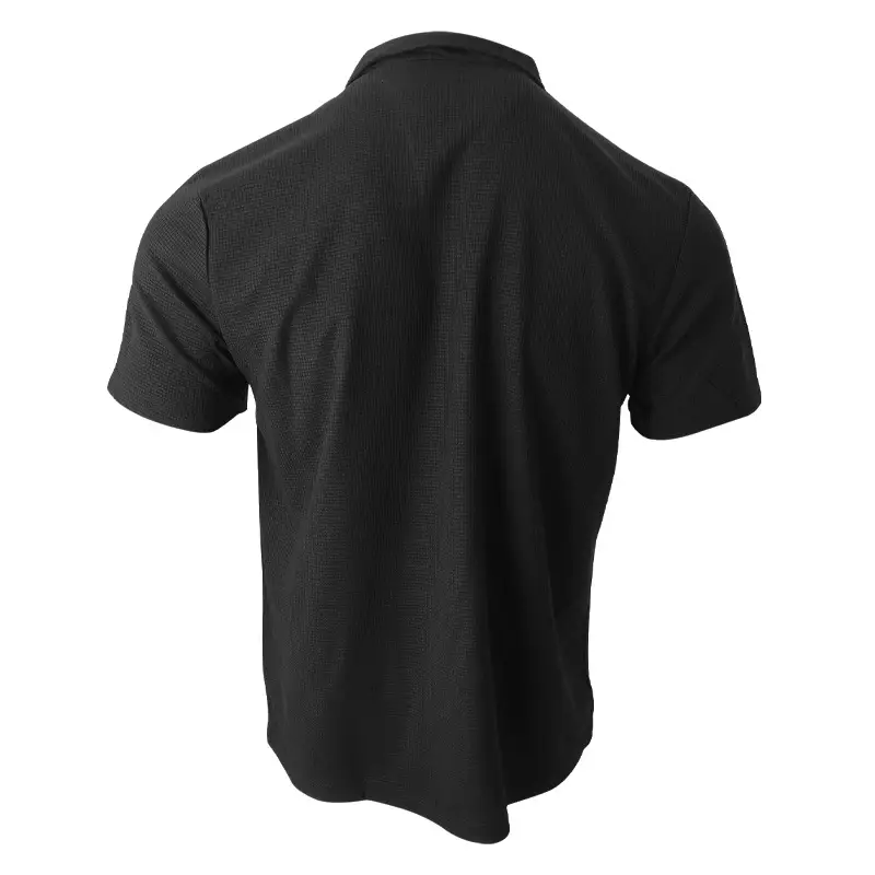 Men's White Lapel T-Shirt Heavy Waffle Oversize — feature 33