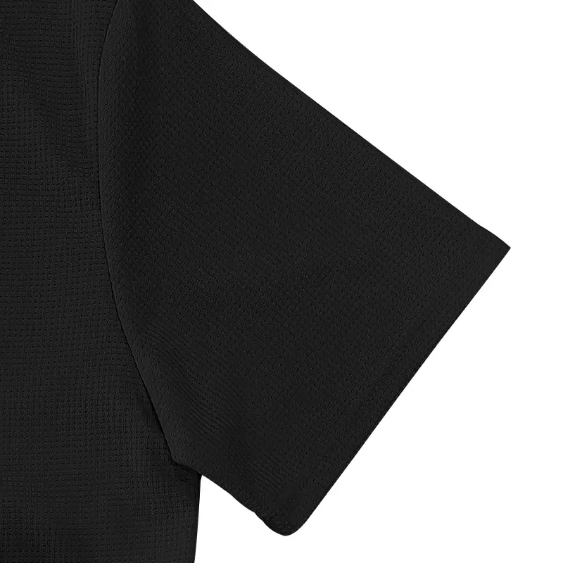 Men's White Lapel T-Shirt Heavy Waffle Oversize — feature 37