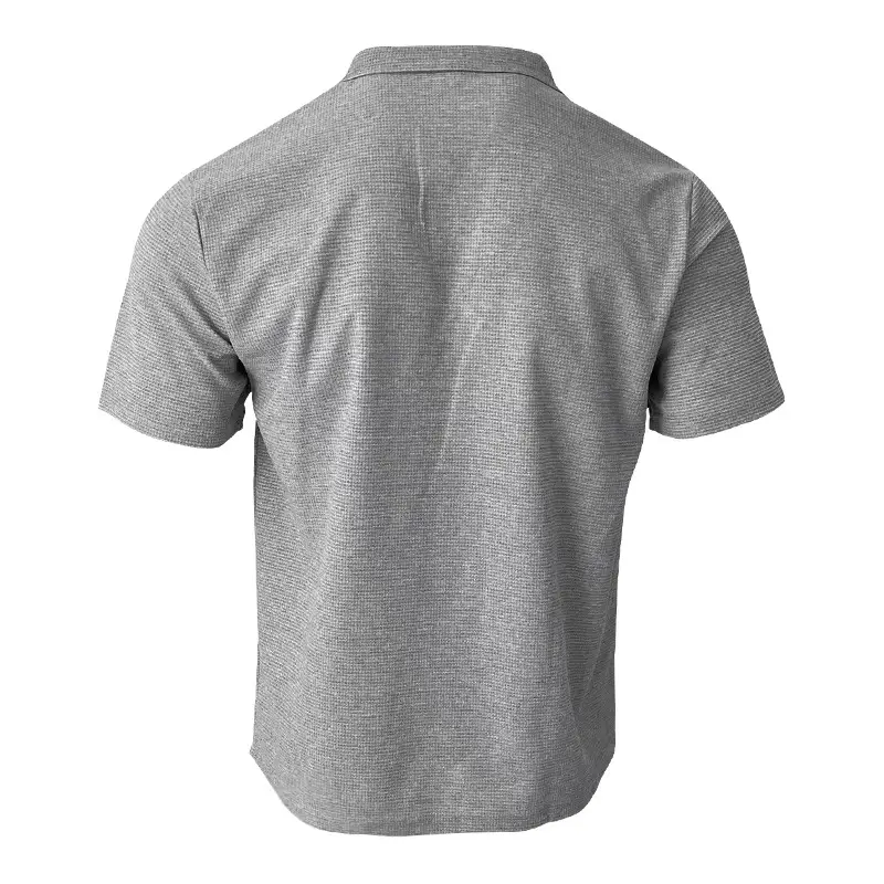 Men's White Lapel T-Shirt Heavy Waffle Oversize — feature 5