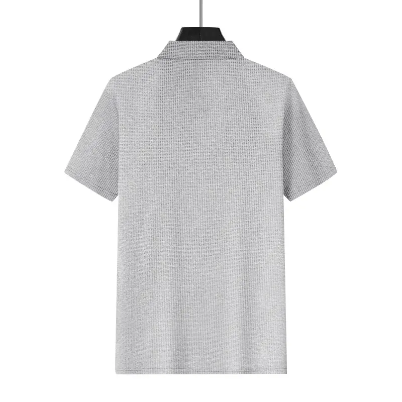 Men's White Lapel T-Shirt Heavy Waffle Oversize — feature 9