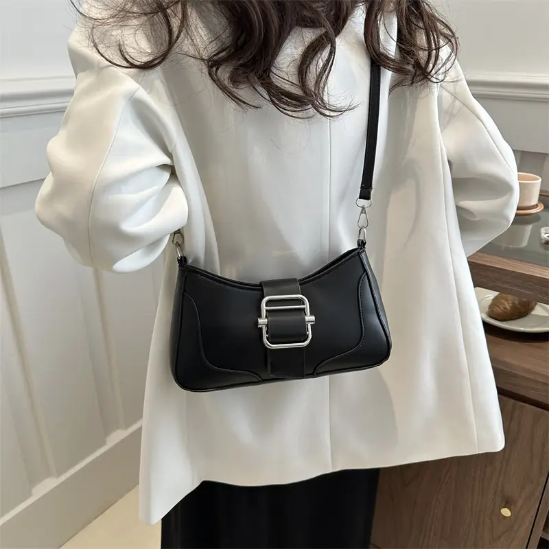 Women's Square Shoulder Messenger Bag Pink Black Brown - Image 8