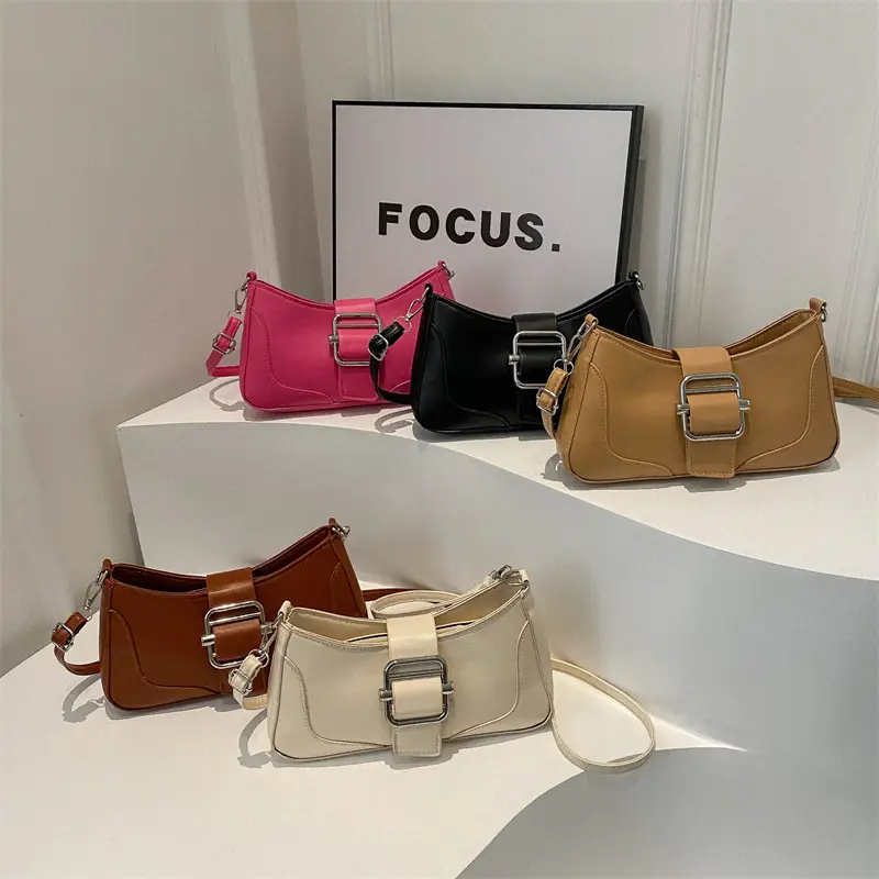 Women's Square Shoulder Messenger Bag Pink Black Brown - Image 9