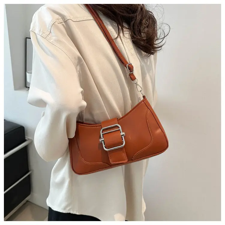 Women's Square Shoulder Messenger Bag Pink Black Brown — feature 15