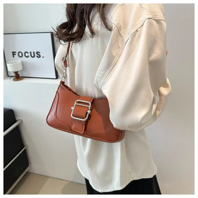 Women's Square Shoulder Messenger Bag Pink Black Brown — feature 16