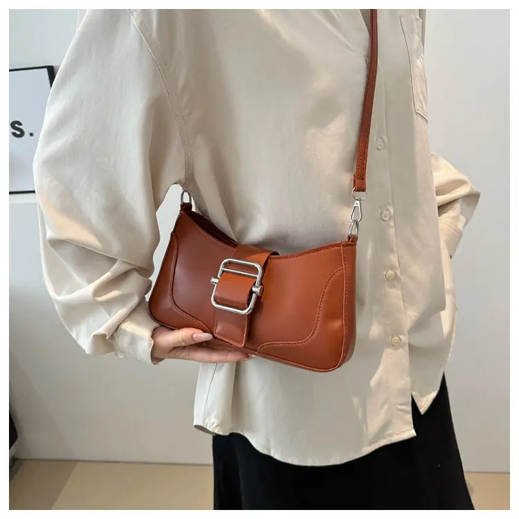 Women's Square Shoulder Messenger Bag Pink Black Brown — feature 17