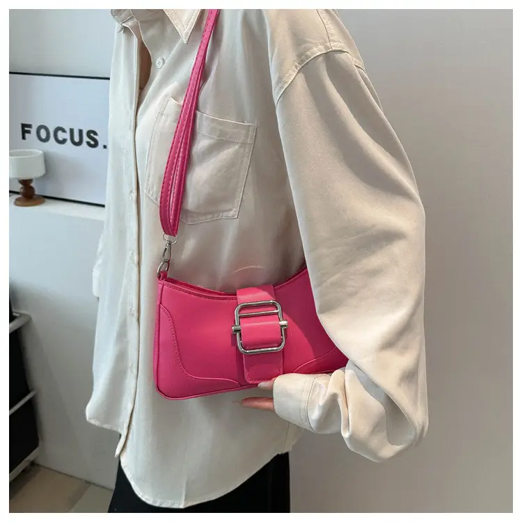 Women's Square Shoulder Messenger Bag Pink Black Brown — feature 18