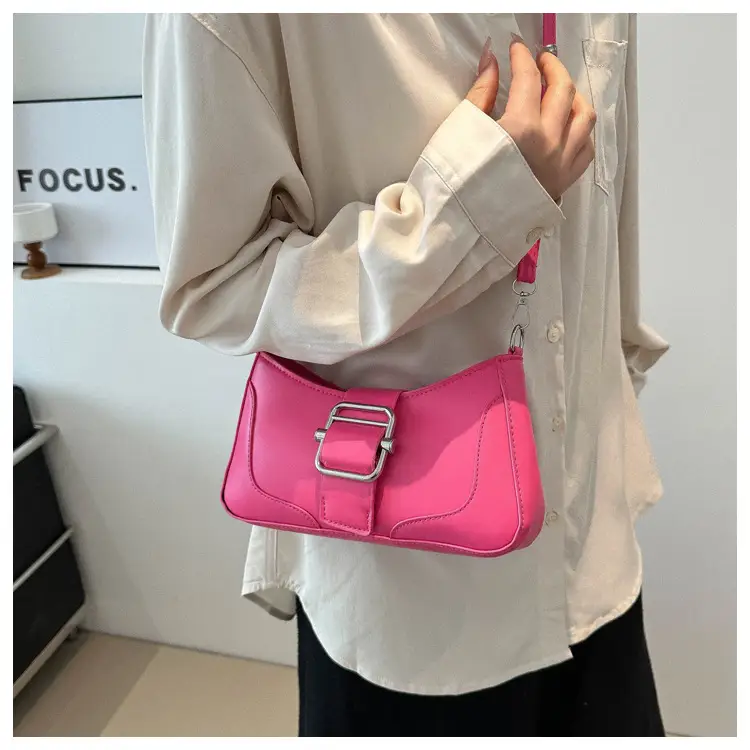 Women's Square Shoulder Messenger Bag Pink Black Brown — feature 20