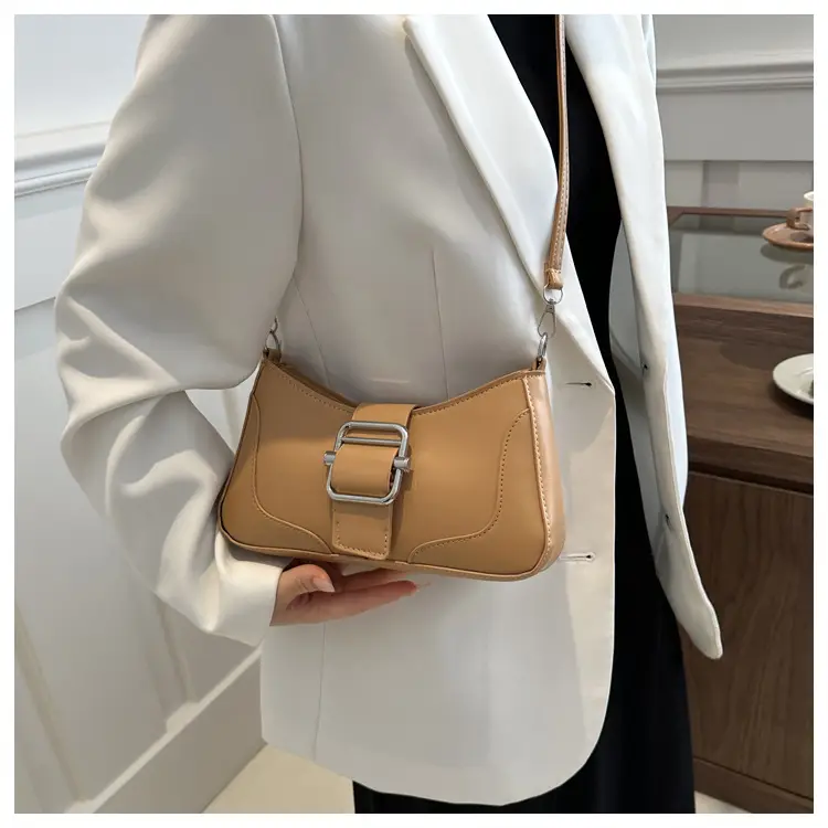 Women's Square Shoulder Messenger Bag Pink Black Brown — feature 21
