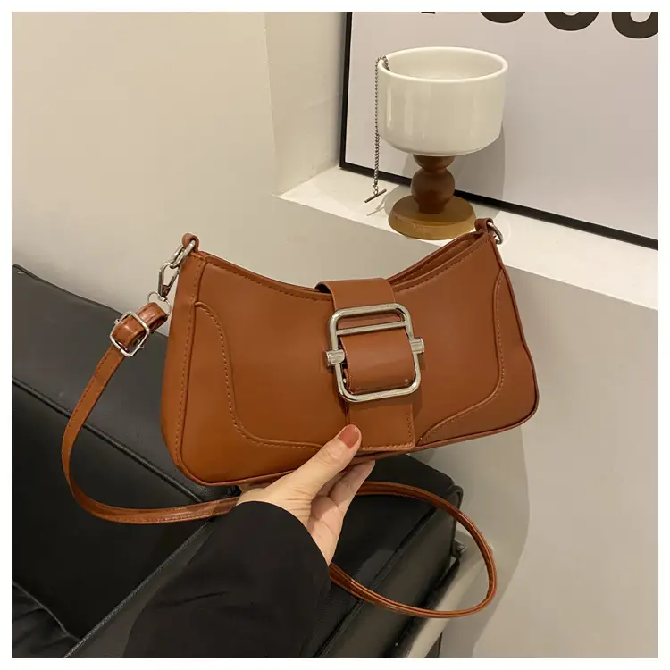 Women's Square Shoulder Messenger Bag Pink Black Brown — feature 28