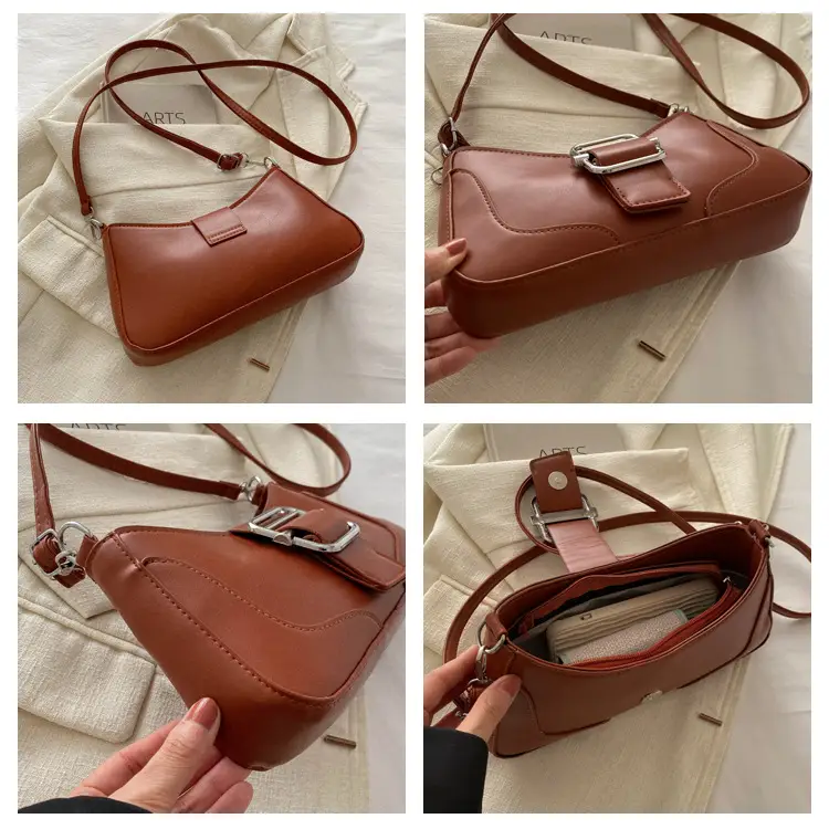 Women's Square Shoulder Messenger Bag Pink Black Brown — feature 8