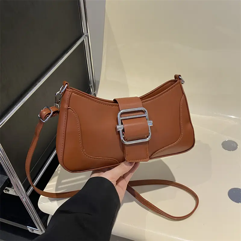 Women's Square Shoulder Messenger Bag Pink Black Brown - Image 4