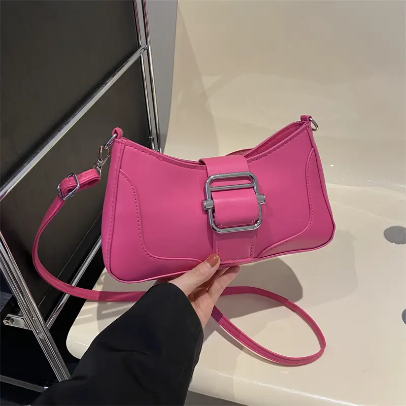 Women's Square Shoulder Messenger Bag Pink Black Brown - Image 5