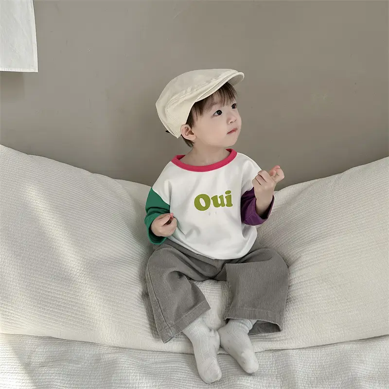 Kids Alphabet Sweatshirt Set Spring Coat T-Shirt Long Pants Boys Korean Style