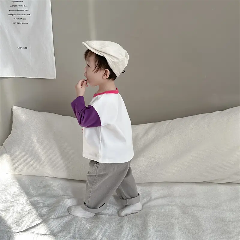 Kids Alphabet Sweatshirt Set Spring Coat T-Shirt Long Pants Boys Korean Style