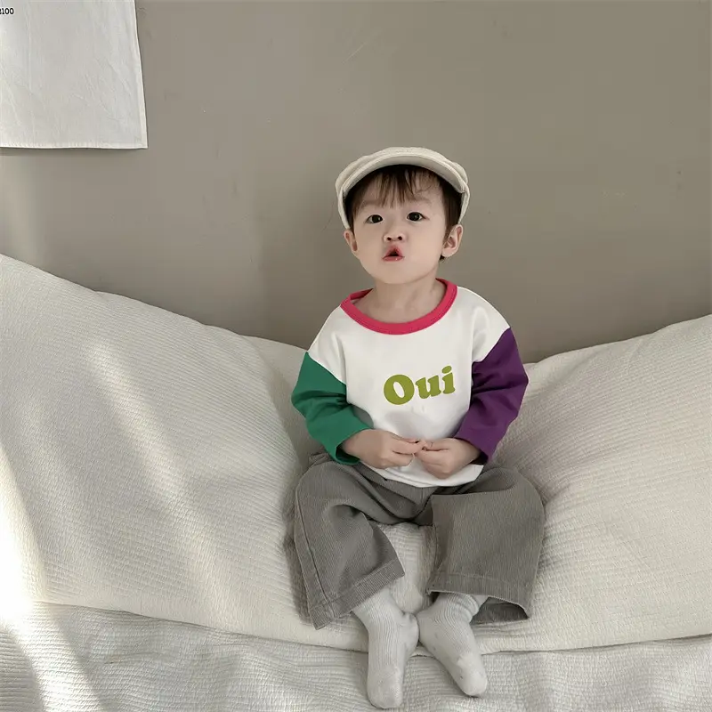 Kids Alphabet Sweatshirt Set Spring Coat T-Shirt Long Pants Boys Korean Style — feature 5