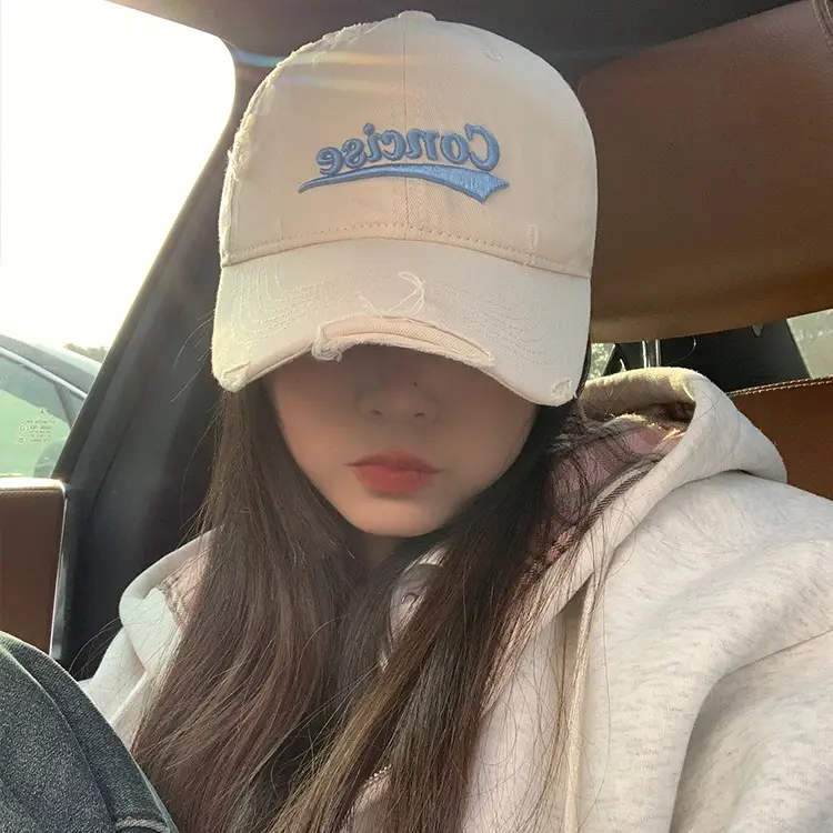 Women's Maroon Hole Head Baseball Cap with "Concise" Embroidery - Image 10