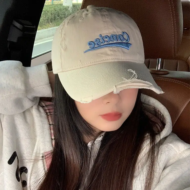 Women's Maroon Hole Head Baseball Cap with "Concise" Embroidery - Image 11