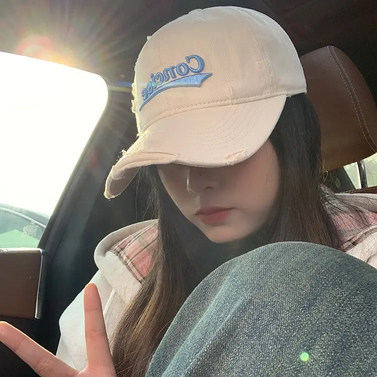 Women's Maroon Hole Head Baseball Cap with "Concise" Embroidery - Image 12