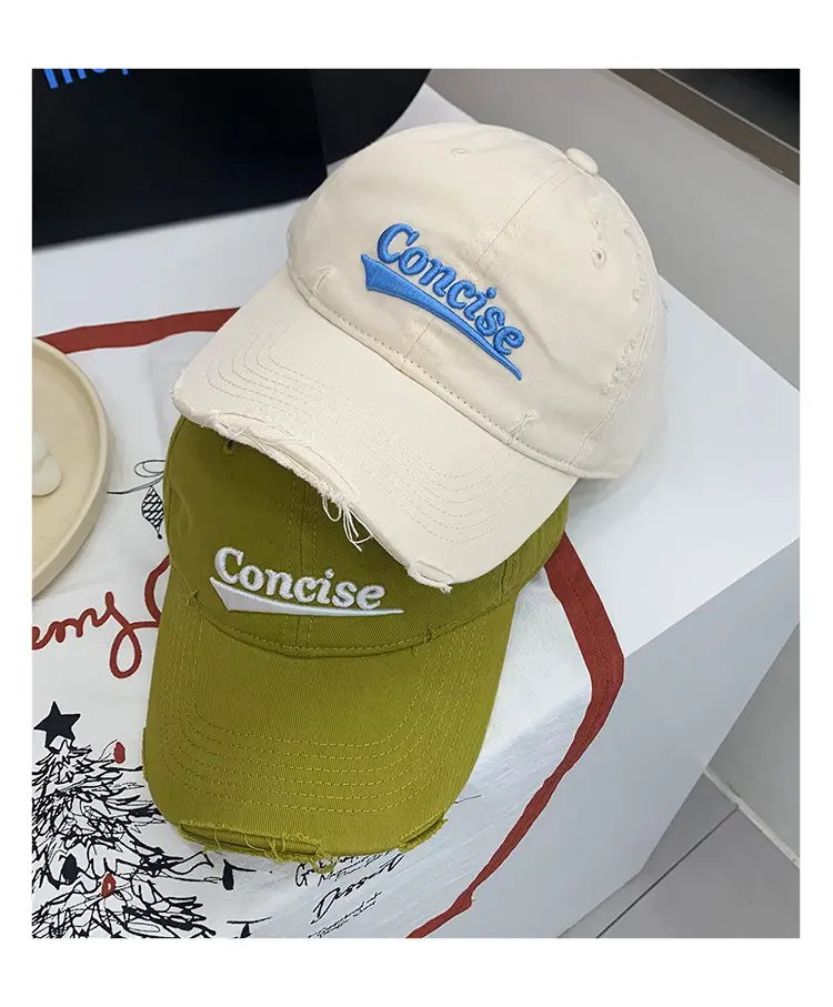 Women's Maroon Hole Head Baseball Cap with "Concise" Embroidery — feature 12