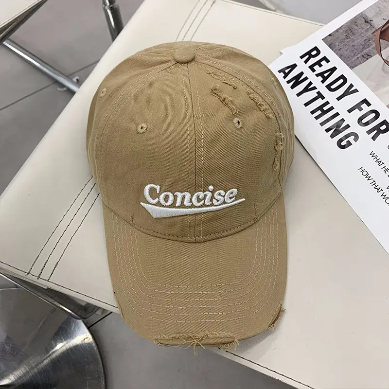 Women's Maroon Hole Head Baseball Cap with "Concise" Embroidery - Image 2