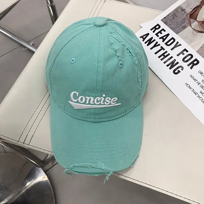 Women's Maroon Hole Head Baseball Cap with "Concise" Embroidery - Image 7