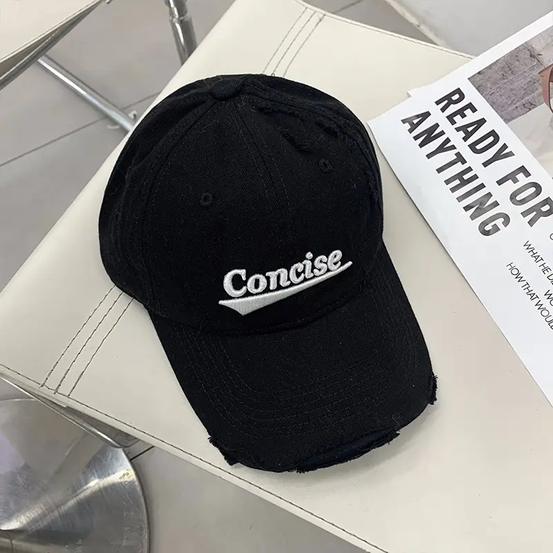 Women's Maroon Hole Head Baseball Cap with "Concise" Embroidery - Image 9
