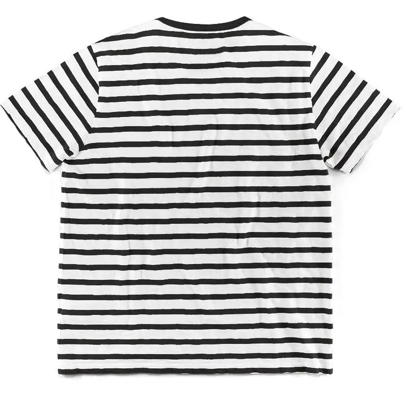 Men Striped Cotton T-Shirt Red White Round Neck — feature 14