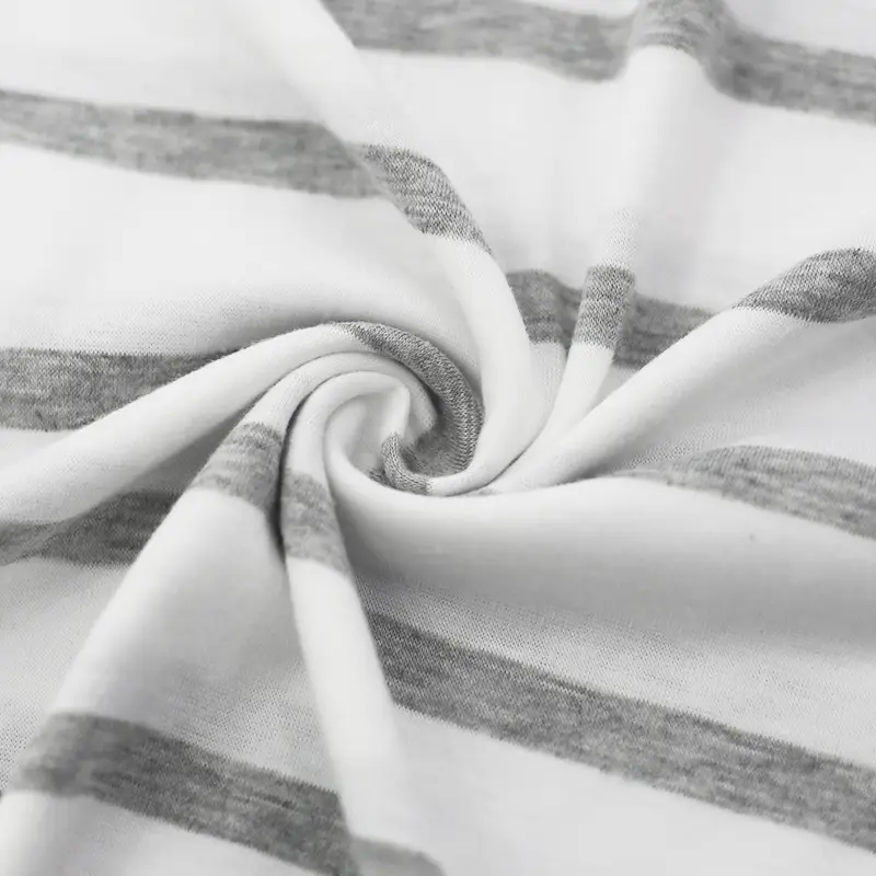 Men Striped Cotton T-Shirt Red White Round Neck — feature 33
