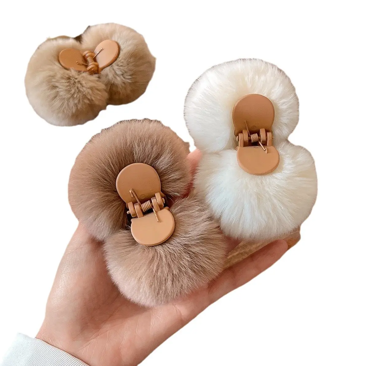 Faux Fur Half Hair Ties for Women Autumn Winter - Image 7