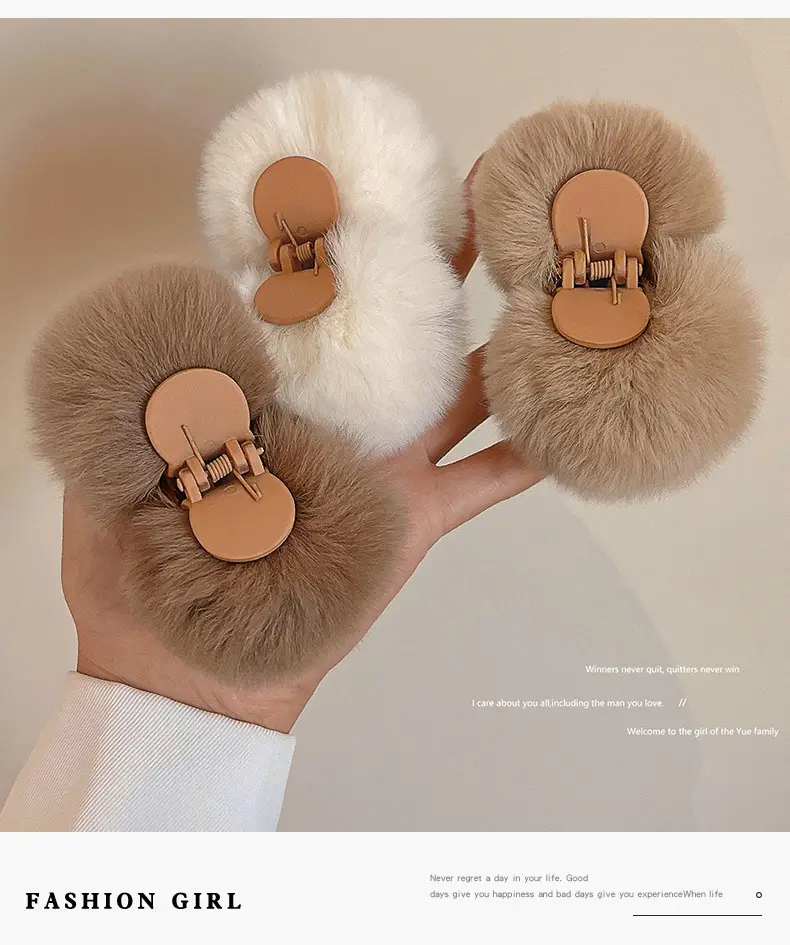 Faux Fur Half Hair Ties for Women Autumn Winter — feature 6