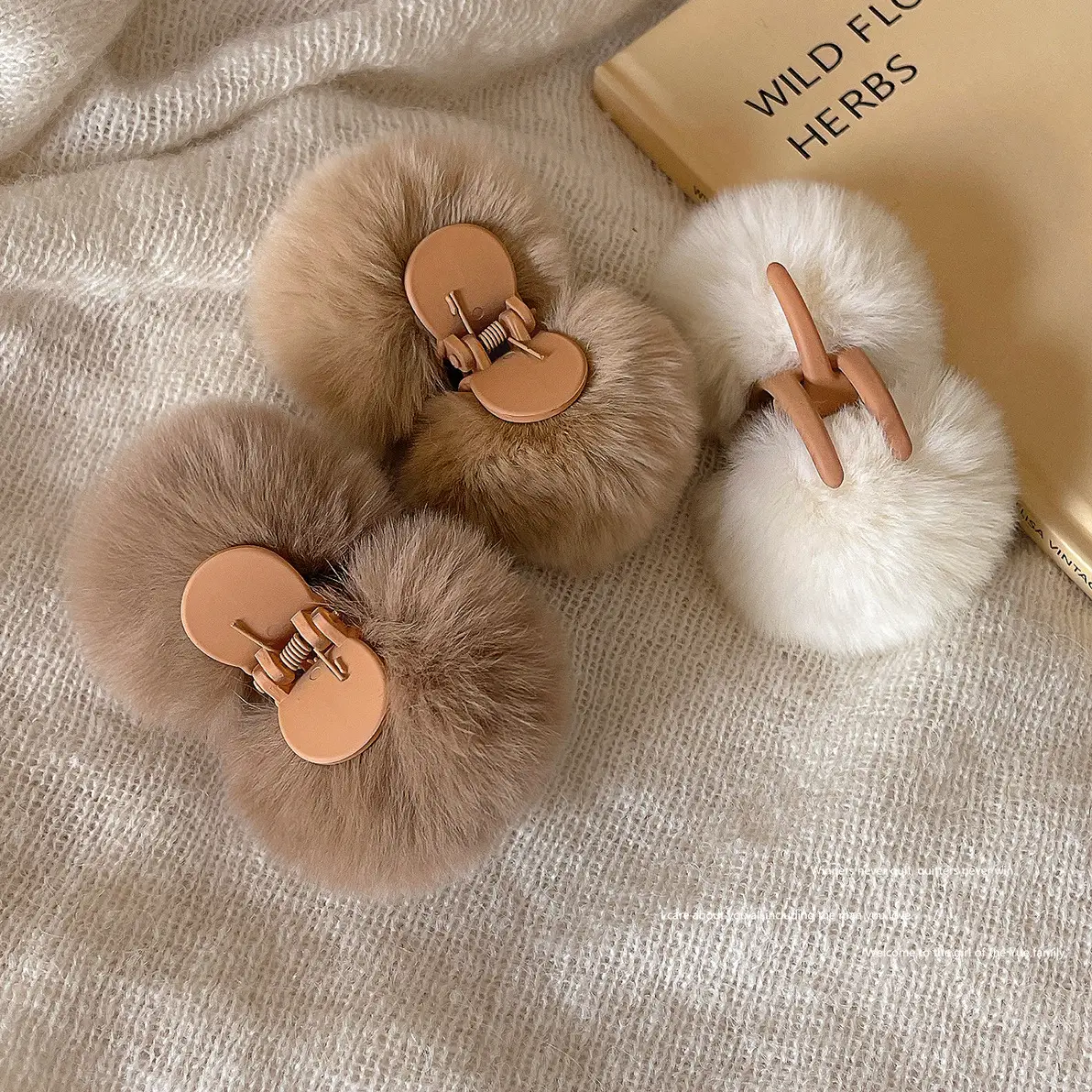 Fur Ball Hair Clip for Women 2025 New Maillard