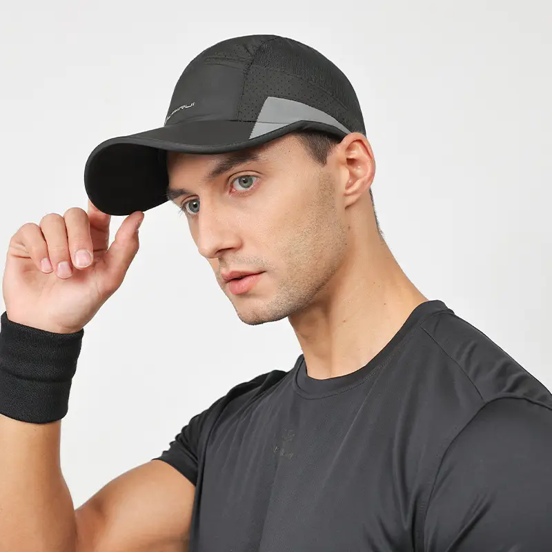 Men's Grey Mesh Baseball Cap with Logo - Image 9