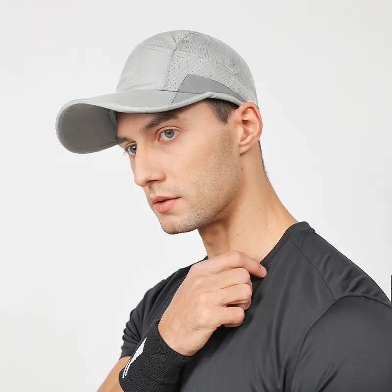 Men's Grey Mesh Baseball Cap with Logo - Image 11