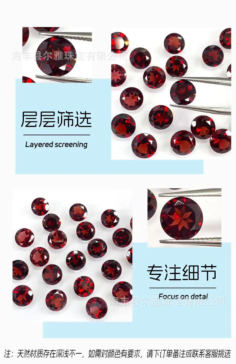 Natural Garnet Round Cabochon Earrings Ring Set — feature 10