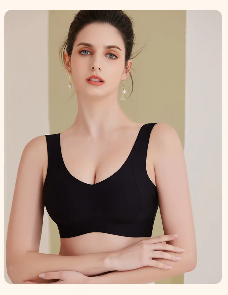 [High quality] fixed Cup thin seamless underwear Women's Big chest small anti-sagging anti-gravity tilevin bra — feature 25
