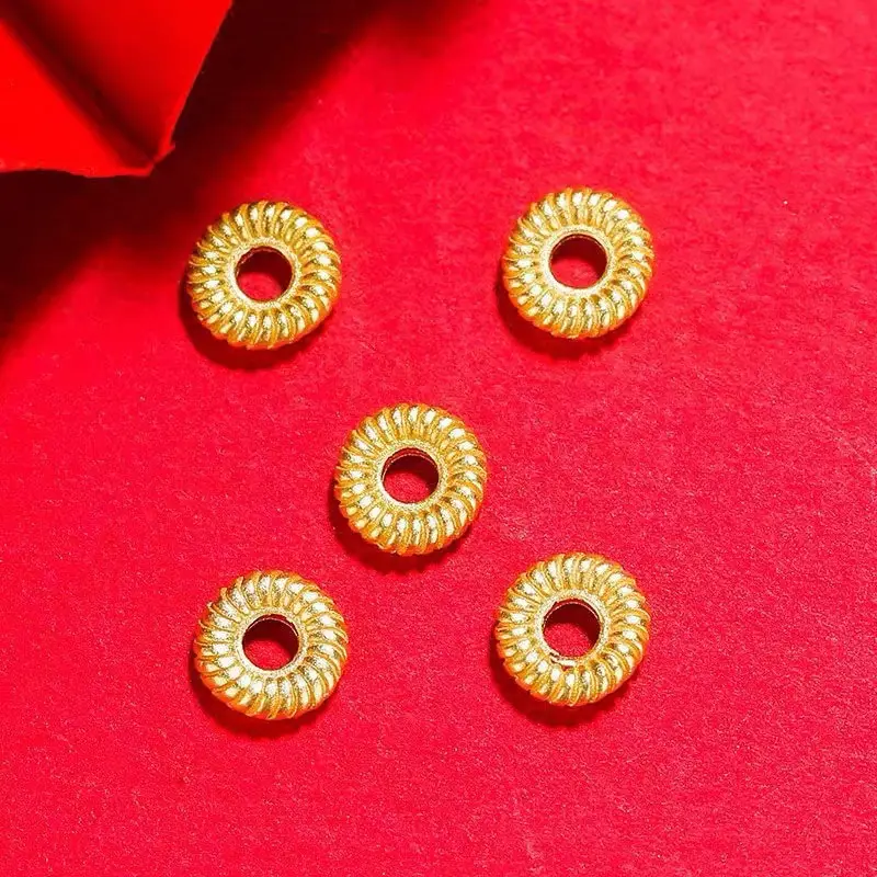3D Hard Gold Spacer Disc Jewelry for Women