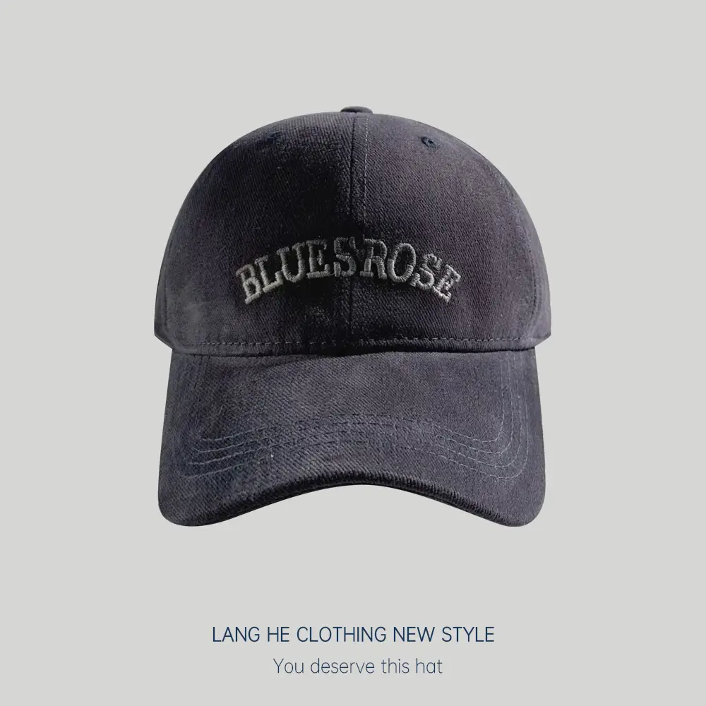 Blue Rose Letter Embroidered Baseball Cap for Women - Image 2