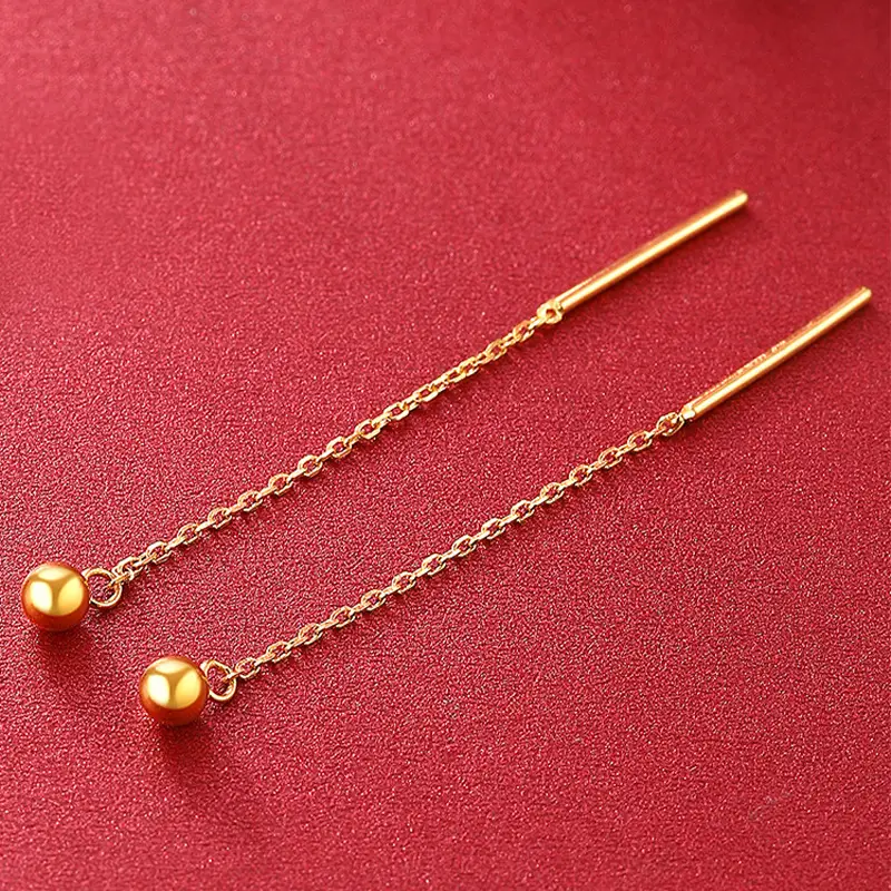 18K Gold Bubble Earrings Au70 Live Wholesale Rose Gold - Image 3
