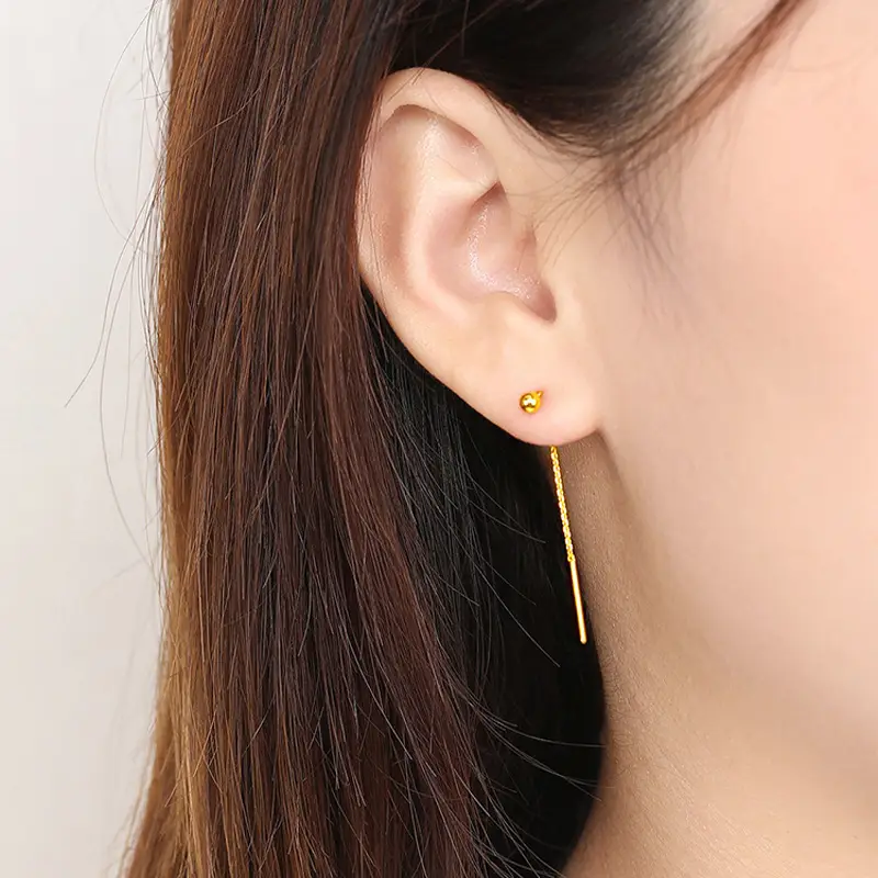 18K Gold Bubble Earrings Au70 Live Wholesale Rose Gold - Image 4