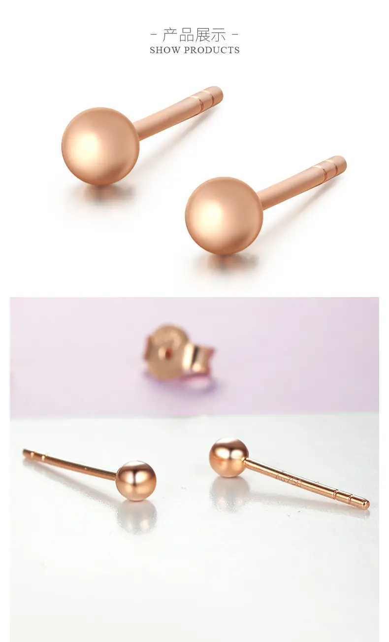 18K Gold Bubble Earrings Au70 Live Wholesale Rose Gold — feature 5