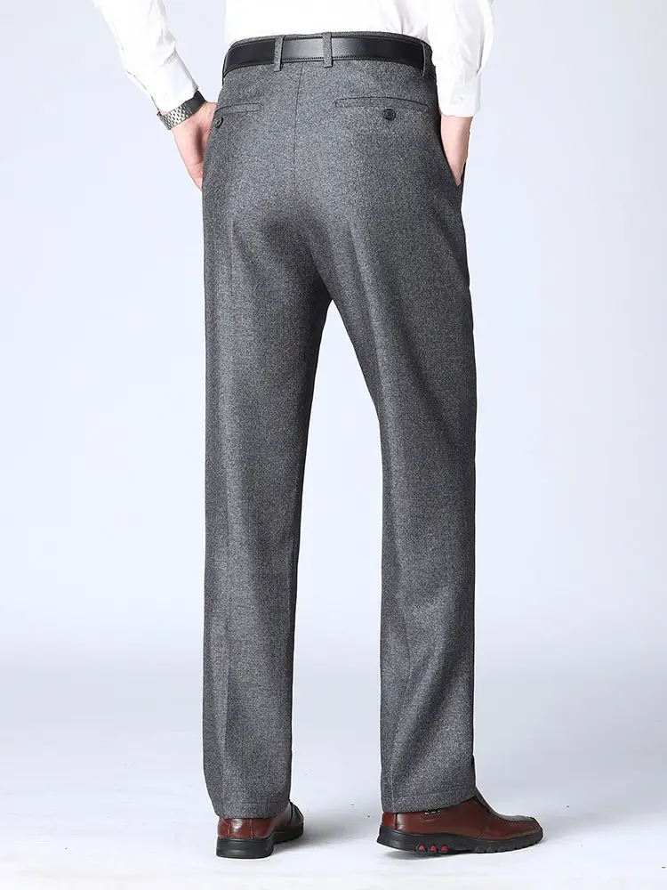 Men's Black Slim Fit Summer Pants with Belt