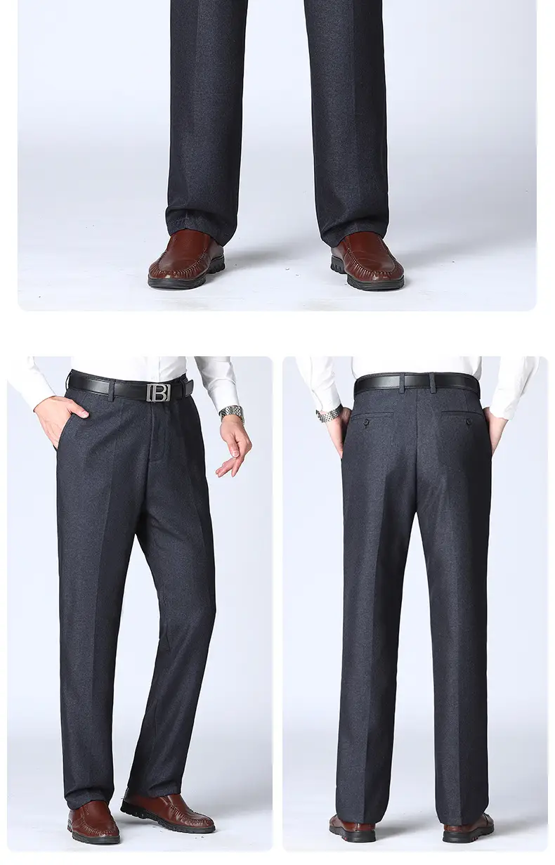 Men's Black Slim Fit Summer Pants with Belt — feature 12