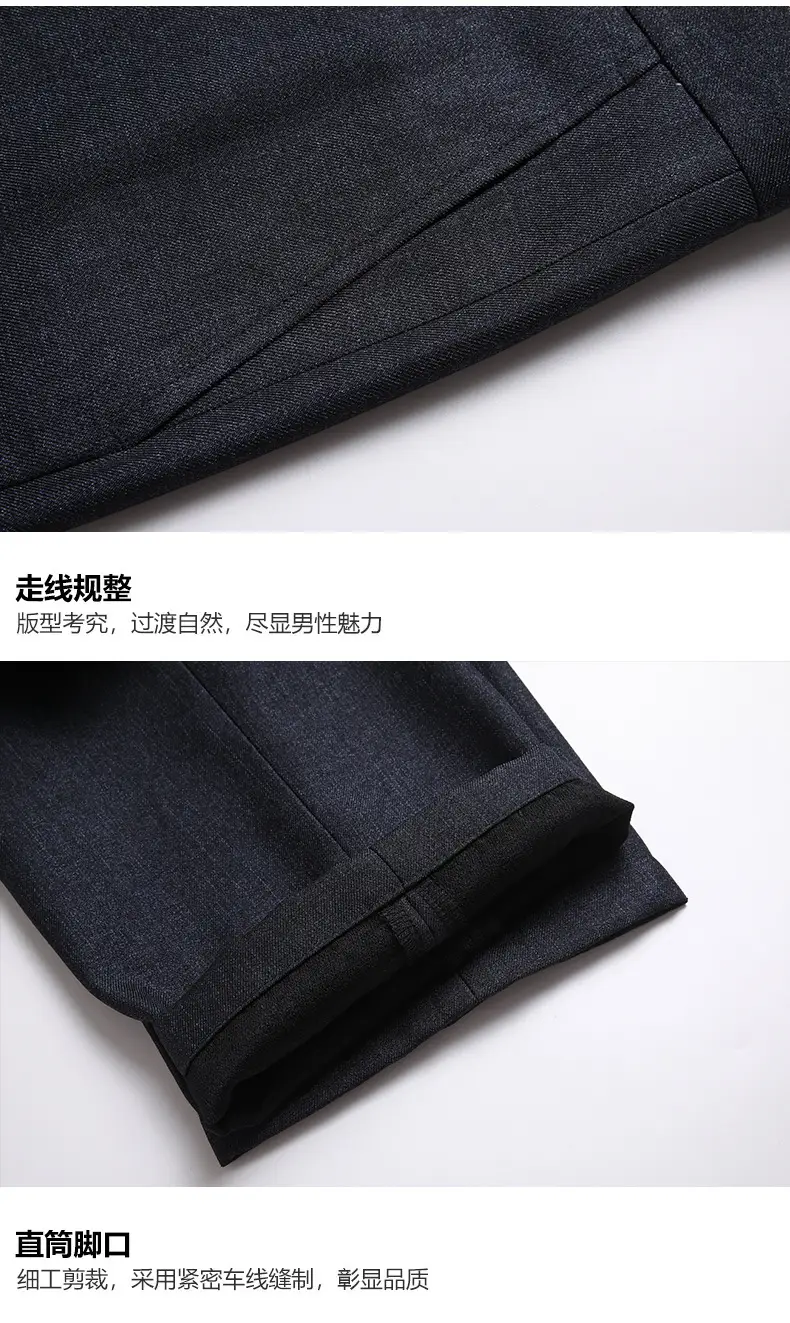 Men's Black Slim Fit Summer Pants with Belt — feature 17