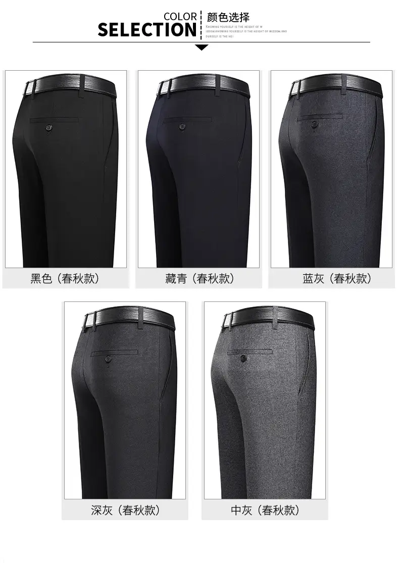 Men's Black Slim Fit Summer Pants with Belt — feature 6