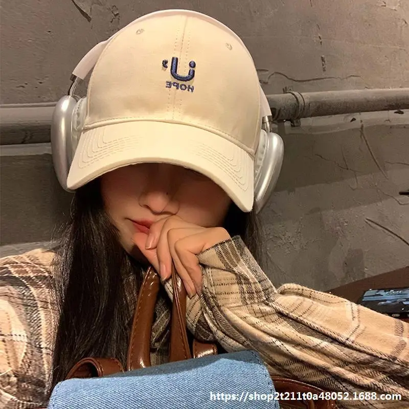 Women Large Baseball Cap with Pink Letter Wide Brim - Image 7