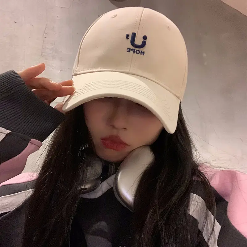 Women Large Baseball Cap with Pink Letter Wide Brim - Image 9