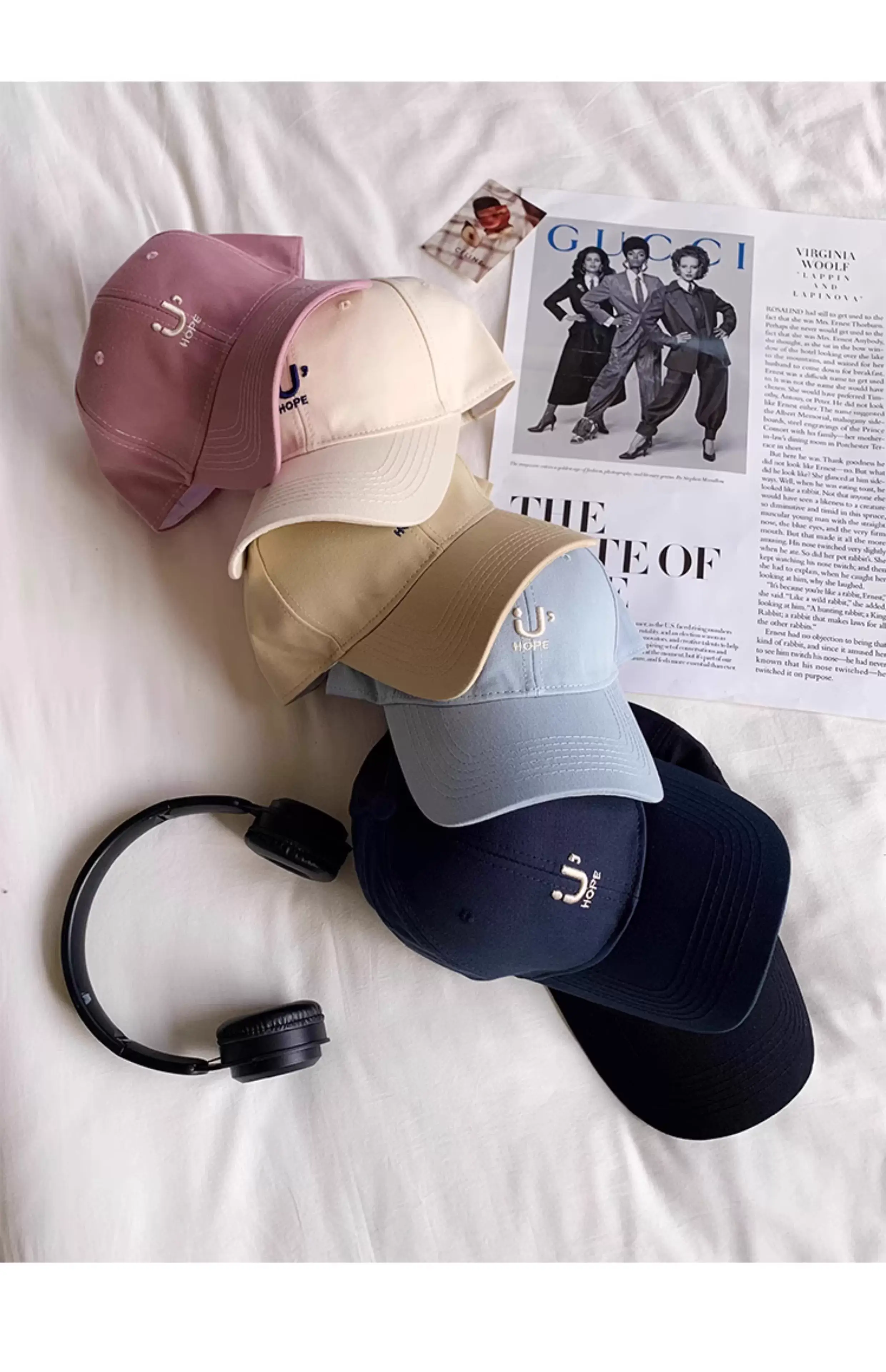 Women Large Baseball Cap with Pink Letter Wide Brim — feature 19