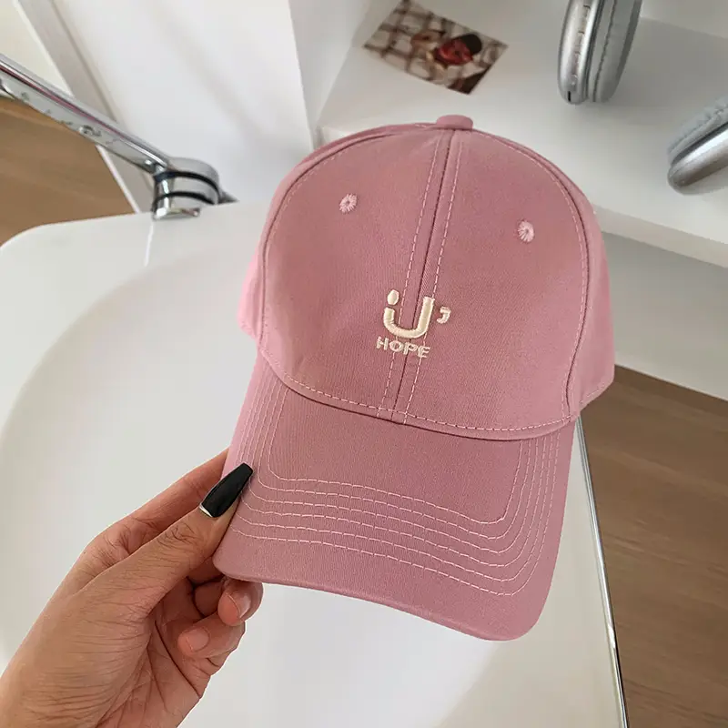 Women Large Baseball Cap with Pink Letter Wide Brim - Image 4