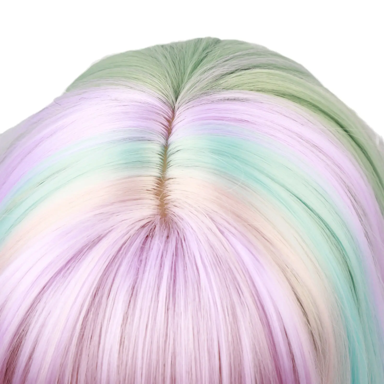 Long Curly Hair Wig with Rainbow Color for Women