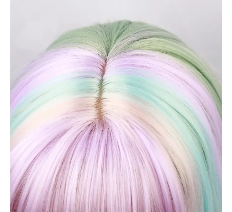 Long Curly Hair Wig with Rainbow Color for Women — feature 10